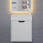 Мебель для ванной комнаты Uperwood Modul 50 см подвесная, с дверцей, матовая белая, графит