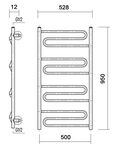 Полотенцесушитель водяной Domoterm Офелия 50x95 П12 500x950 АБР античная бронза