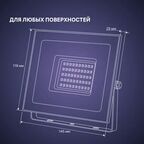 Прожектор светодиодный уличный Ritter Profi 53408 6 50 Вт 5000 Лм 180-240В холодный белый свет 6500К IP65 черный