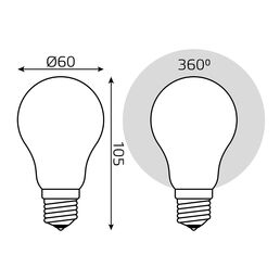 Лампа Gauss LED Filament A60 OPAL dimmable E27 10W 860lm 4100К 1/10/40