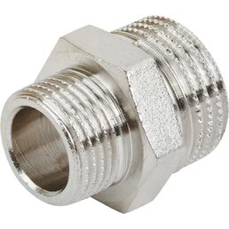 Ниппель переходной Stout 1/2"x3/8" НР никелированная латунь SFT-0004-001238