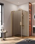 Душевой уголок Cezares SLIDER 90x80 SLIDER-AH-1-80-90/100-BR-BORO стекло бронза, профиль брашированное золото