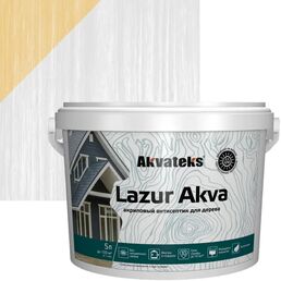 Лак-антисептик Akvateks Lazur Akva акриловый полуглянцевый белый 5 л