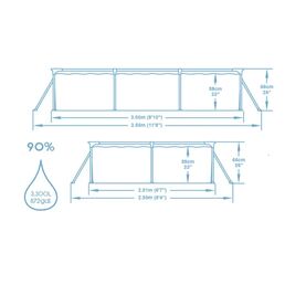 Бассейн каркасный прямоугольный Bestway 56411 BW 300x201x66 см