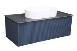 Тумба со столешницей La Fenice Terra 100 подвесная, синяя
