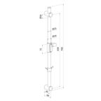 Штанга для душа Milardo Ideal Spa 700 мм без мыльницы металл черный (ILS70B0M17)