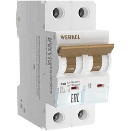 Автоматический выключатель 2P 10 A C 6 кА Werkel W902P106 (a062541)