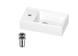 Раковина Wellsee WC Area 202010487 40х22 с донным клапаном в цвете хром
