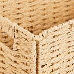 Корзина с крышкой для хранения 30x15x18 см бумага цвет бежевый