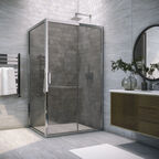 Душевой уголок Vegas-Glass 150x85 ZP+ZPV TUR NOVO 150*85 08 07 профиль глянцевый хром, стекло графит