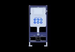 Подвесной унитаз с инсталляцией и кнопкой Aquatek Европа SET AQUATEK ЕВРОПА cmp017 безободковый, с крышкой микролифт, белый, кнопка черная