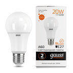 Светодиодная лампа Gauss LED Elementary A60 20W E27 3000K 1/10/40