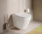 Комплект подвесного унитаза Vitra Integra round L-Box 9856B003-7205 с инсталляцией и кнопкой, сиденье микролифт