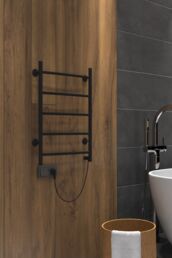 Полотенцесушитель электрический Indigo Arc LCAE60-40BRR 43x60 черный муар