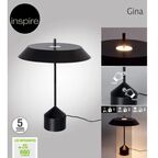 Настольная лампа светодиодная Inspire Gina, теплый белый свет, цвет черный