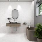Глазурованный керамогранит Arcadia Ceramica Carving 60x120 см 1.44 м² матовый цвет белый