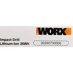 Дрель-шуруповерт аккумуляторная ударная Worx WT375, 20 В Li-ion 2x2 Ач