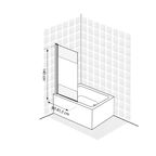 Ширма на ванну Sensea Essential поворотная 80x140 см шелкография профиль хром