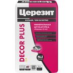 Декоративная штукатурка Церезит Dekor plus под покраску короед 2.0 мм 25 кг