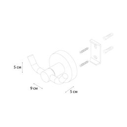 Крючок Fixsen Silver FX-52005A стальной двойной цвет хром