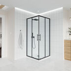 Душевой уголок Veconi Evo 100x90 E3-B-10090-01-C9 стекло прозрачное, профиль черный матовый, без поддона
