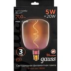 Лампа светодиодная Gauss Filament V140 E27 265 В 5 Вт фигурная 200 лм теплый белый свет цвет розовый