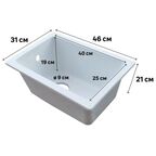 Мойка для кухни врезная Delinia 31x46 см глубина чаши 19 см кварц цвет белый