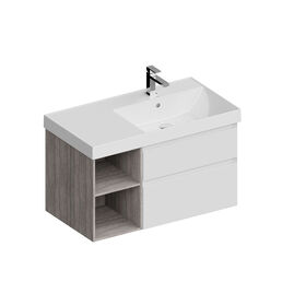 Мебель для ванной комнаты Kerama Marazzi Cubo 90 см подвесная, правая, белая, метс