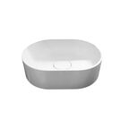 Раковина Mira Oval B накладная 35 см литьевой мрамор цвет белый глянцевый