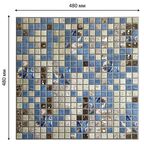Листовая панель ПВХ Фокси синий 480x480x3 мм 0.23 м²