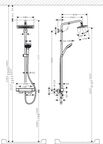 Душевая стойка Hansgrohe Croma E Showerpipe 280 1jet 27630000 с термостатом, без излива, хром