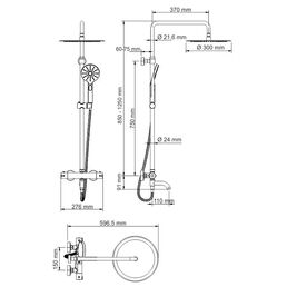 Душевой комплект с термостатическим смесителем Wasserkraft A18801 Thermo
