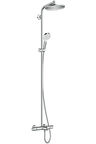 Душевая стойка Hansgrohe Crometta S 240 1jet Showerpipe 27320000 с термостатом и изливом, белая, хром