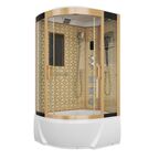 Душевая кабина Niagara Luxe 120x80 NG-7712GR поддон высокий, стекло прозрачное, профиль золото