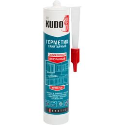 Герметик силиконовый Kudo Praktik санитарный уксусный прозрачный 260 мл