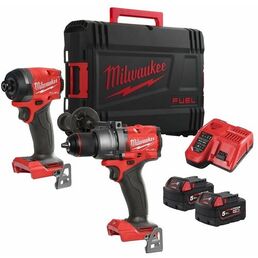 Набор: аккумуляторные дрель-шуруповерт и винтоверт Milwaukee M18 FPP2A3-502X 4933480873, с 2 АКБ 5 Ач и ЗУ, в кейсе