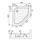 Душевой поддон трапеция RGW STYLE-TR (900x900)