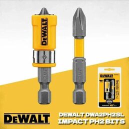 Набор ударных бит с магнитным держателем, DEWALT DWA2PH2SL PH2 / Набор бит с поворотной магнитной присоской