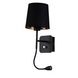Бра на гибкой ножке с подсветкой для чтения и выключателем Crystal Lux PABLO AP2 BLACK/BLACK-GOLD