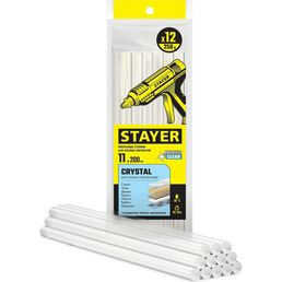 Прозрачные универсальные клеевые стержни STAYER Crystal 0682-12