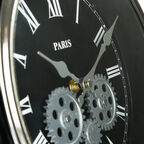 Часы настенные IsTime Gear черные 31х6,5х41 см