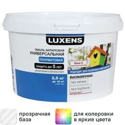 Эмаль Luxens акриловая полуматовая цвет базовый 2.5 кг