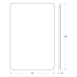 Зеркало Defesto Opti 80x120 38W с LED-подсветкой, ИК выключатель, нейтральный свет