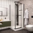 Душевая кабина Ceruttispa 90x90 MiMi90B стекло прозрачное, профиль черный