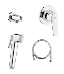 Готовый комплект для гигиенического душа GROHE BauFlow: встраиваемый смеситель, гигиенический душ со шлангом и держателем, хром (124900)