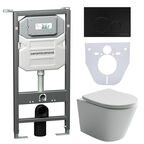 Комплект 4в1 Унитаз подвесной с сиденьем Ceramica Nova CN6000_1001B_1000 белый + Система инсталляции + кнопка