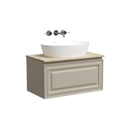 Тумба со столешницей Sancos Very 80 подвесная, столешница kreman, Beige Soft (без отверстия под смеситель)