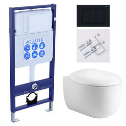 Комплект инсталляция Aquatek Standart INS-0000012 + унитаз Альтаир AQ1980-00 + кнопка KDI-0000012 + комплект креплений