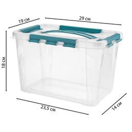 Ящик Grand Box 29x18x19 см 6.65 л пластик с крышкой цвет прозрачный