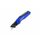 Нож алюминиевый складной быстрое открытие, синий WP211025 WORKPRO